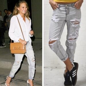One Teaspoon Awesome Baggies Jeans in Grey Chalk